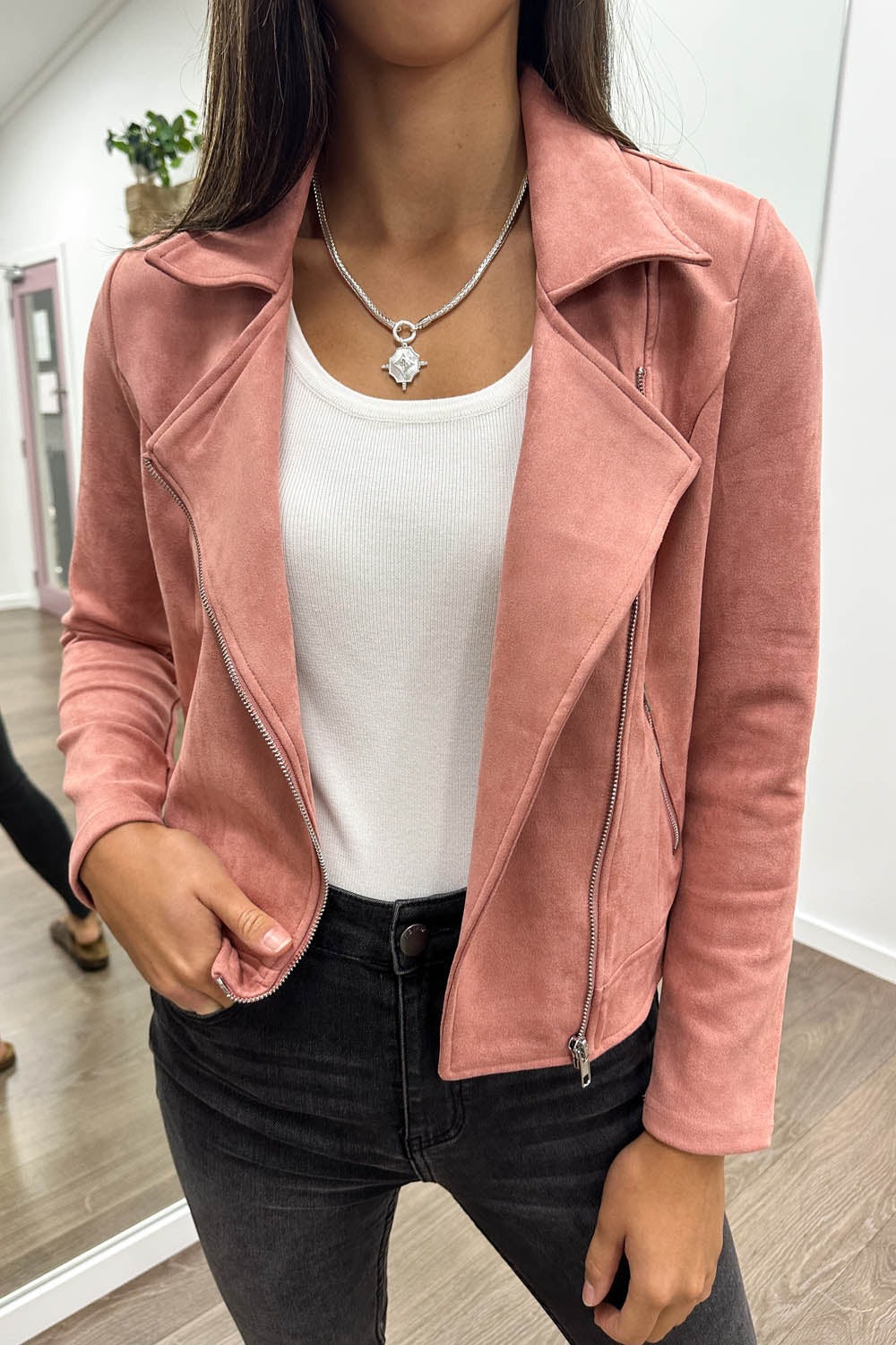 Cropped Biker Jacket