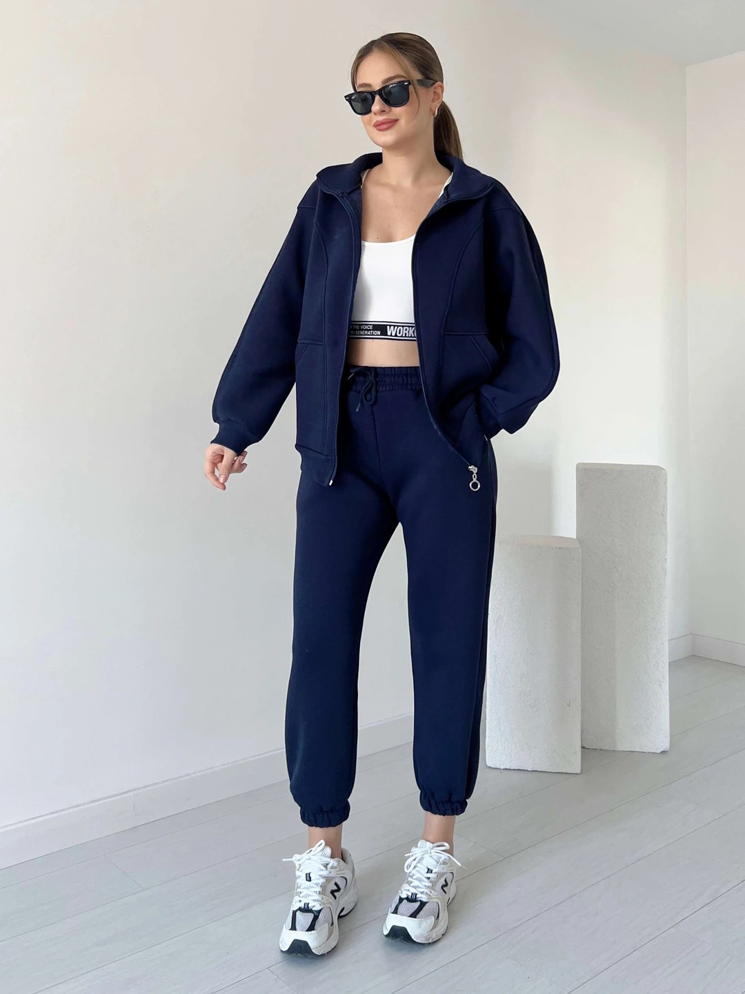 Elastic Sleeve Sports Suit
