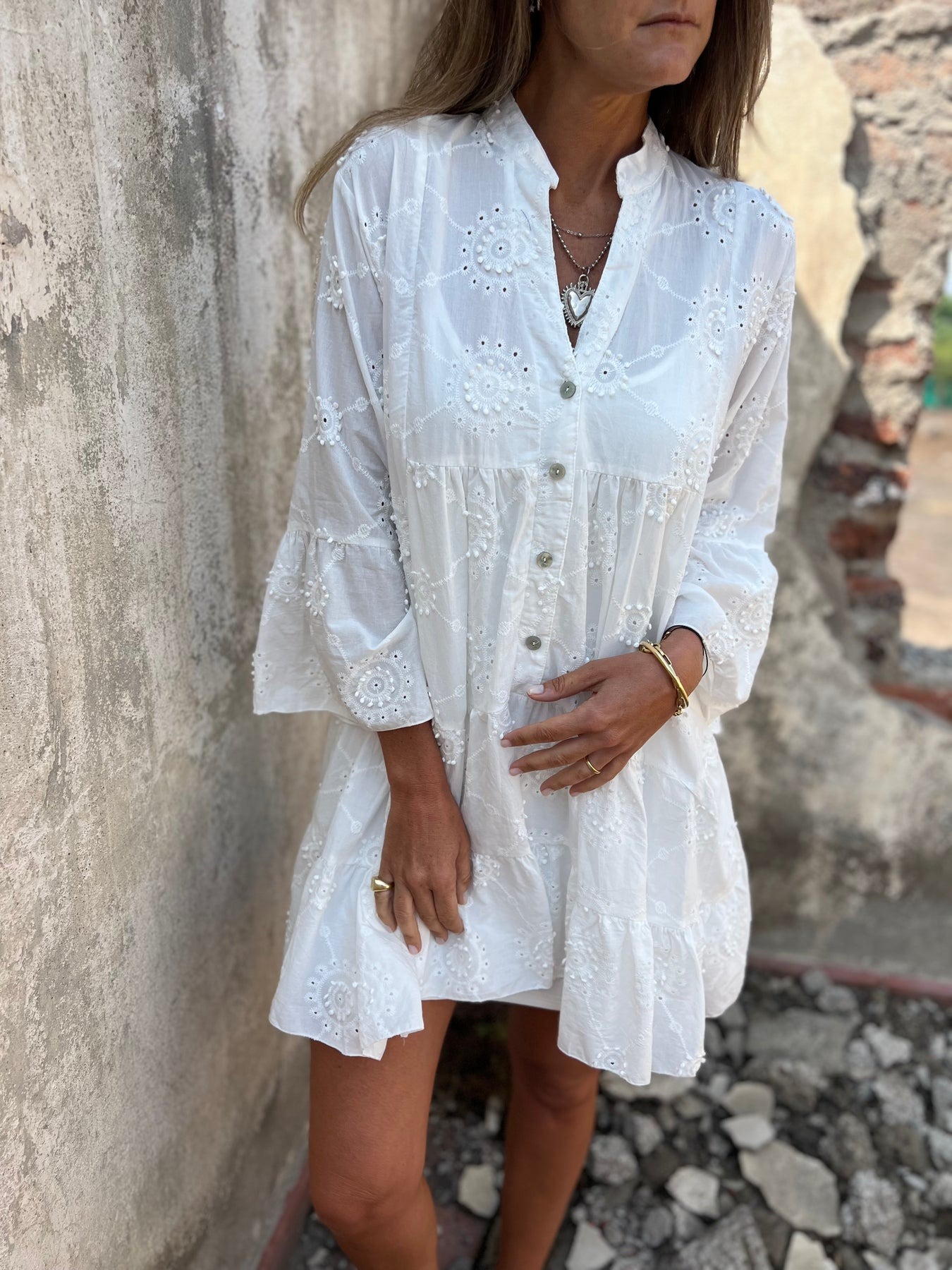 Bow Embroidery Dress