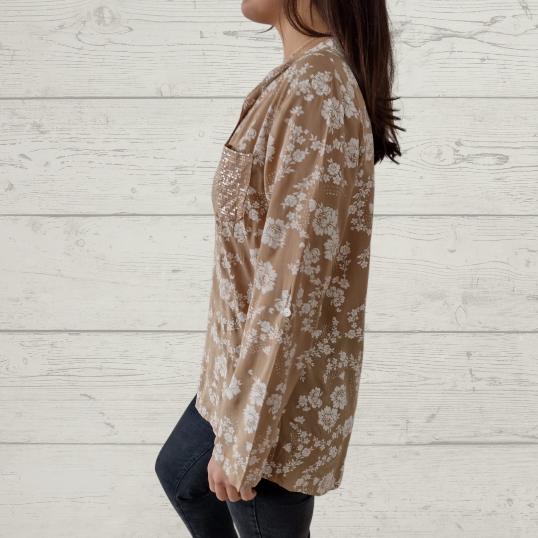 Floral Print Long Sleeve Blouse