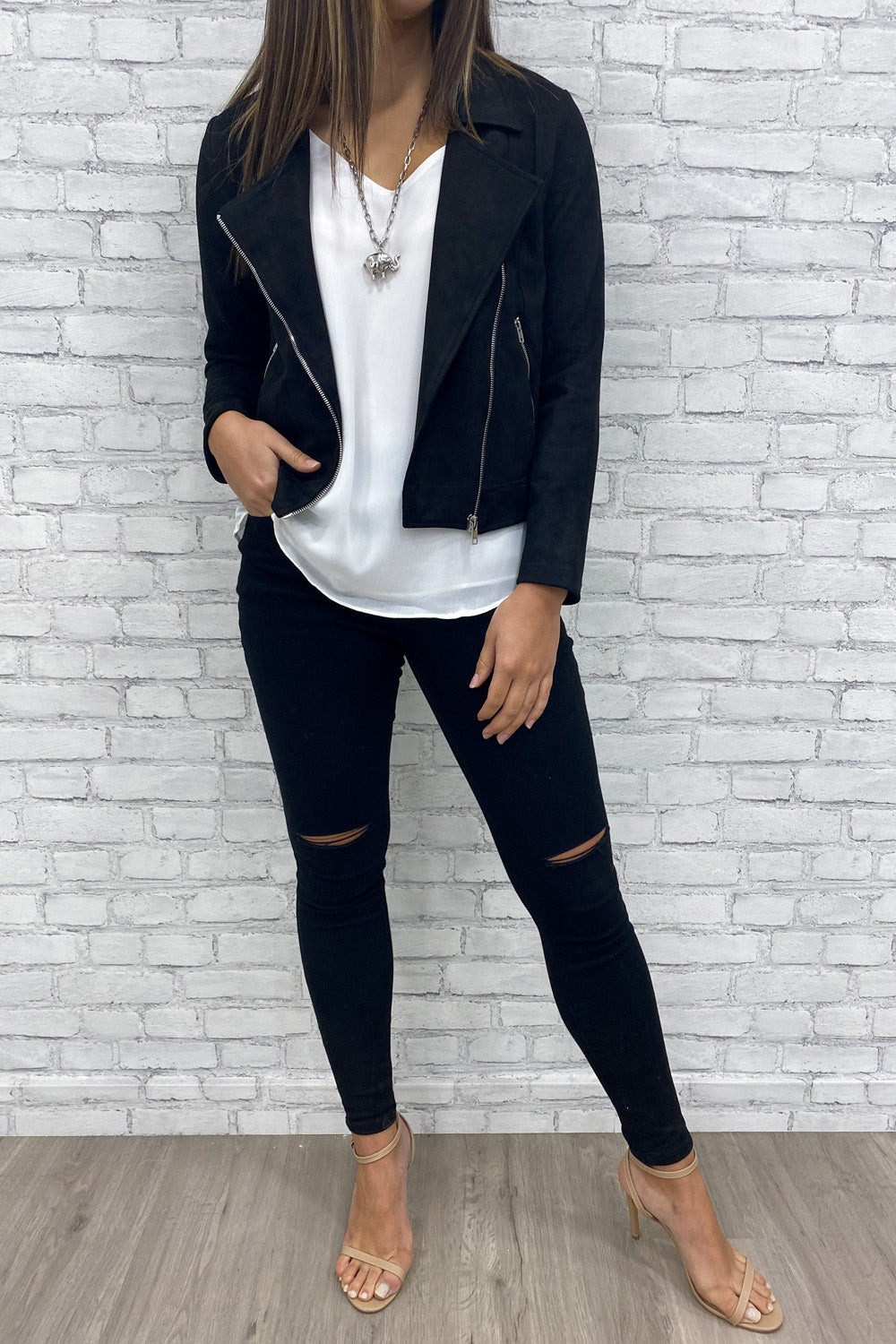 Cropped Biker Jacket