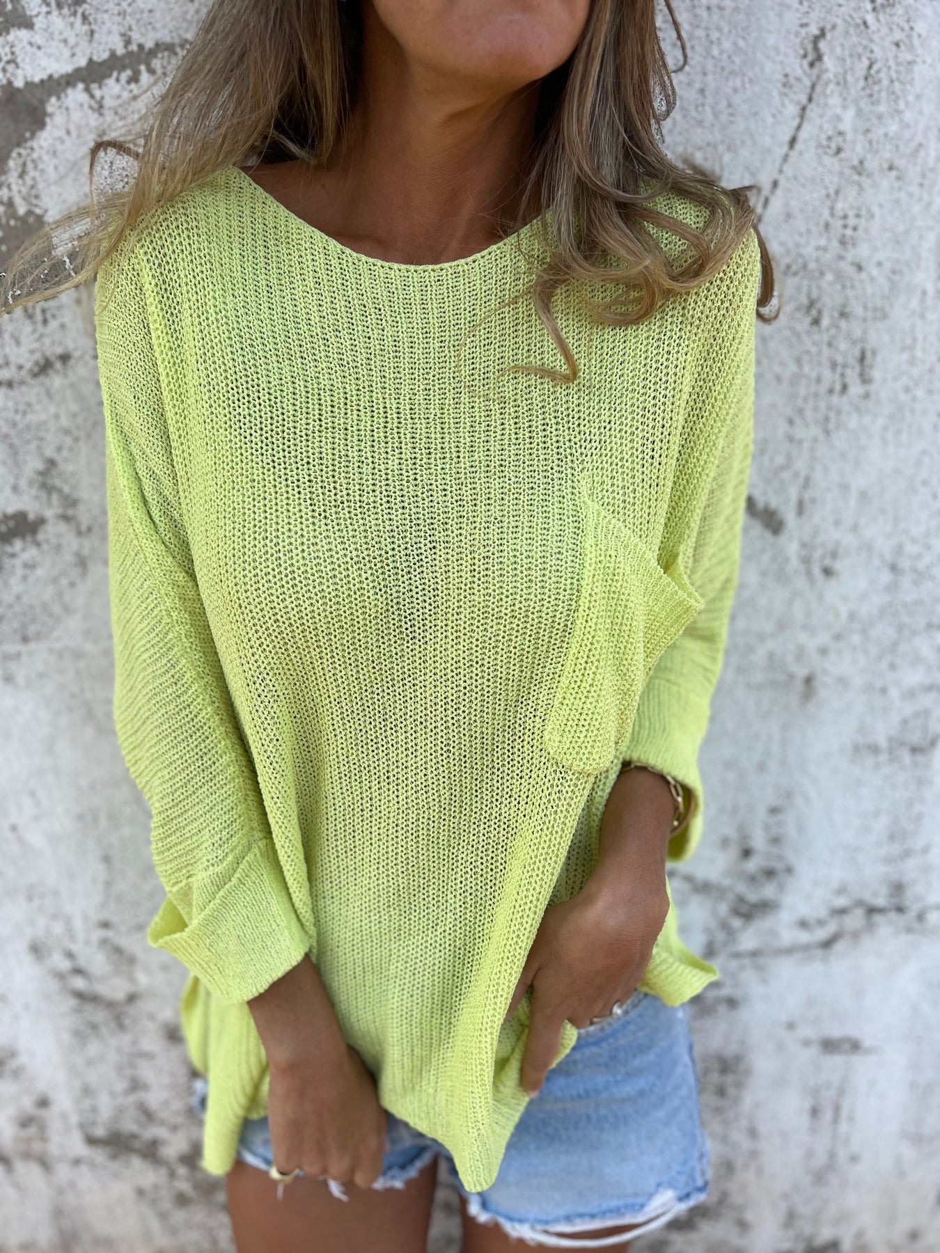Knitted Loose Pocket Sweater