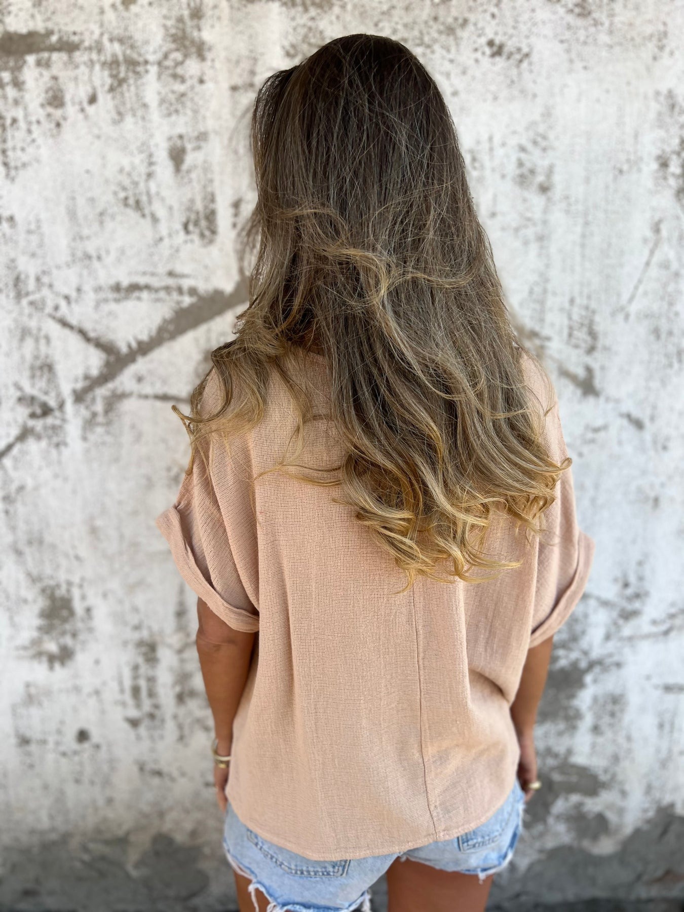 Slit Hem Linen Shirt