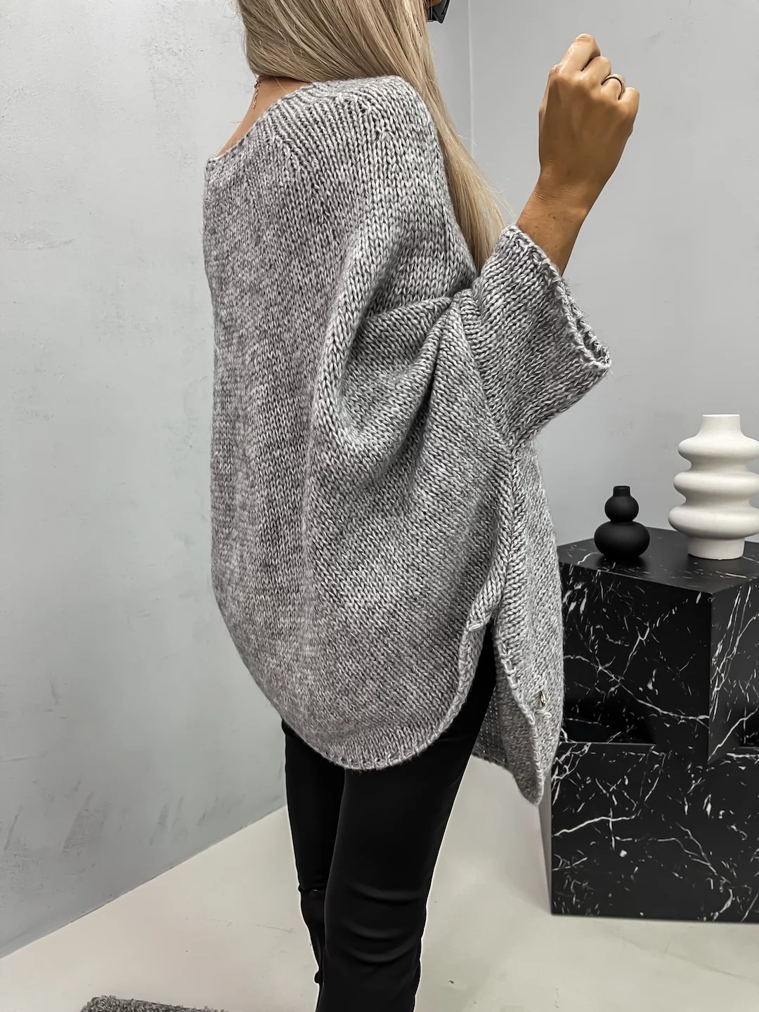 Bat Sleeve Round Neck Pullover