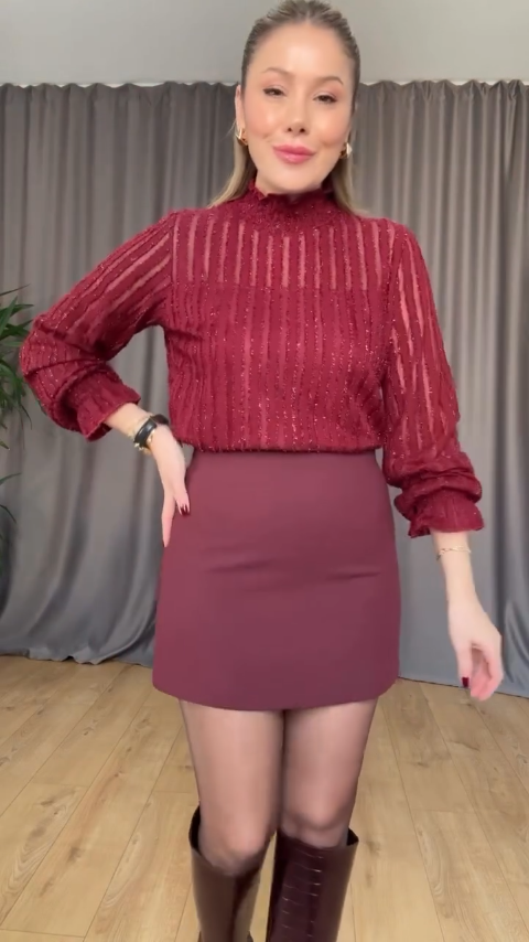 Cool Mesh Top And Cool Skirt Set