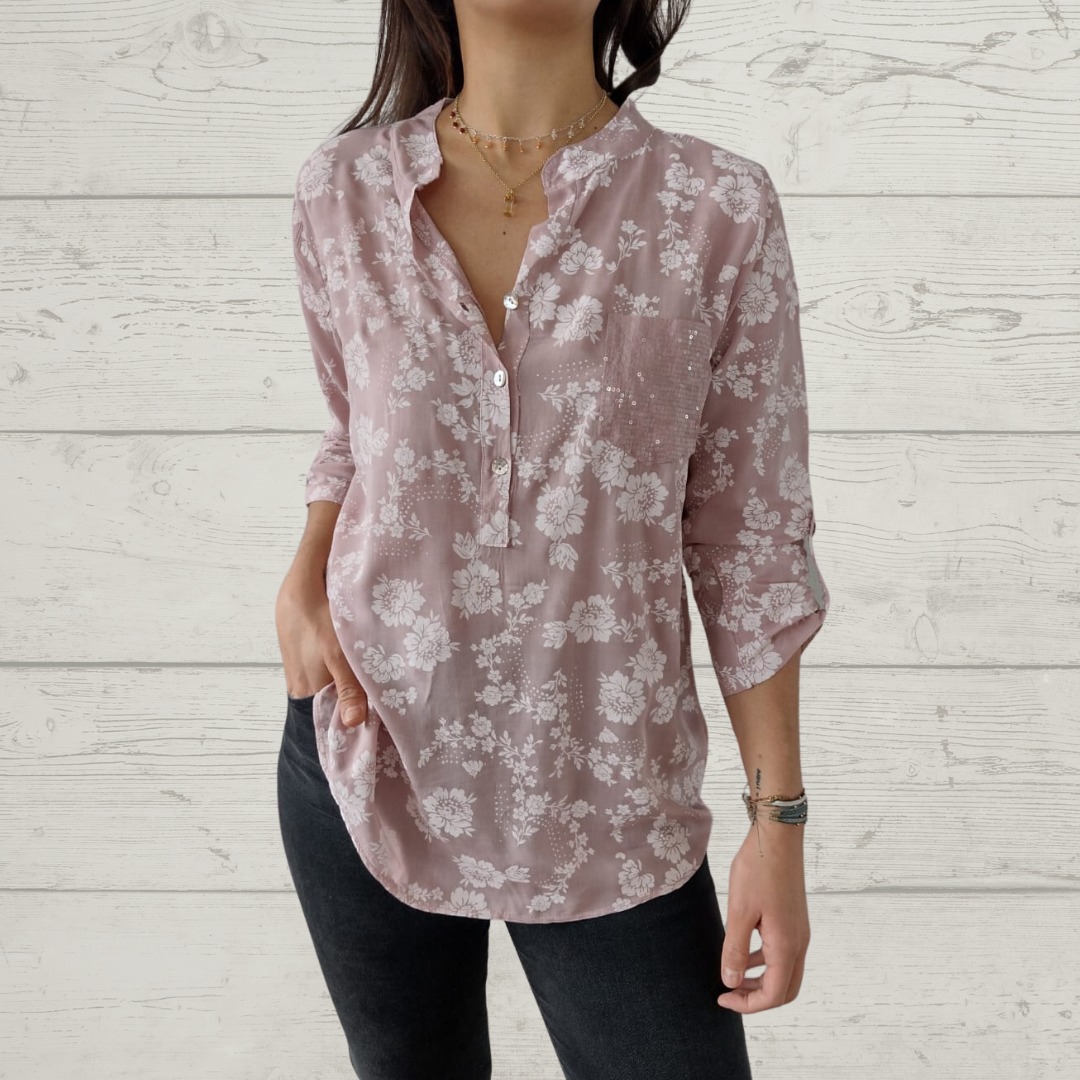 Floral Print Long Sleeve Blouse