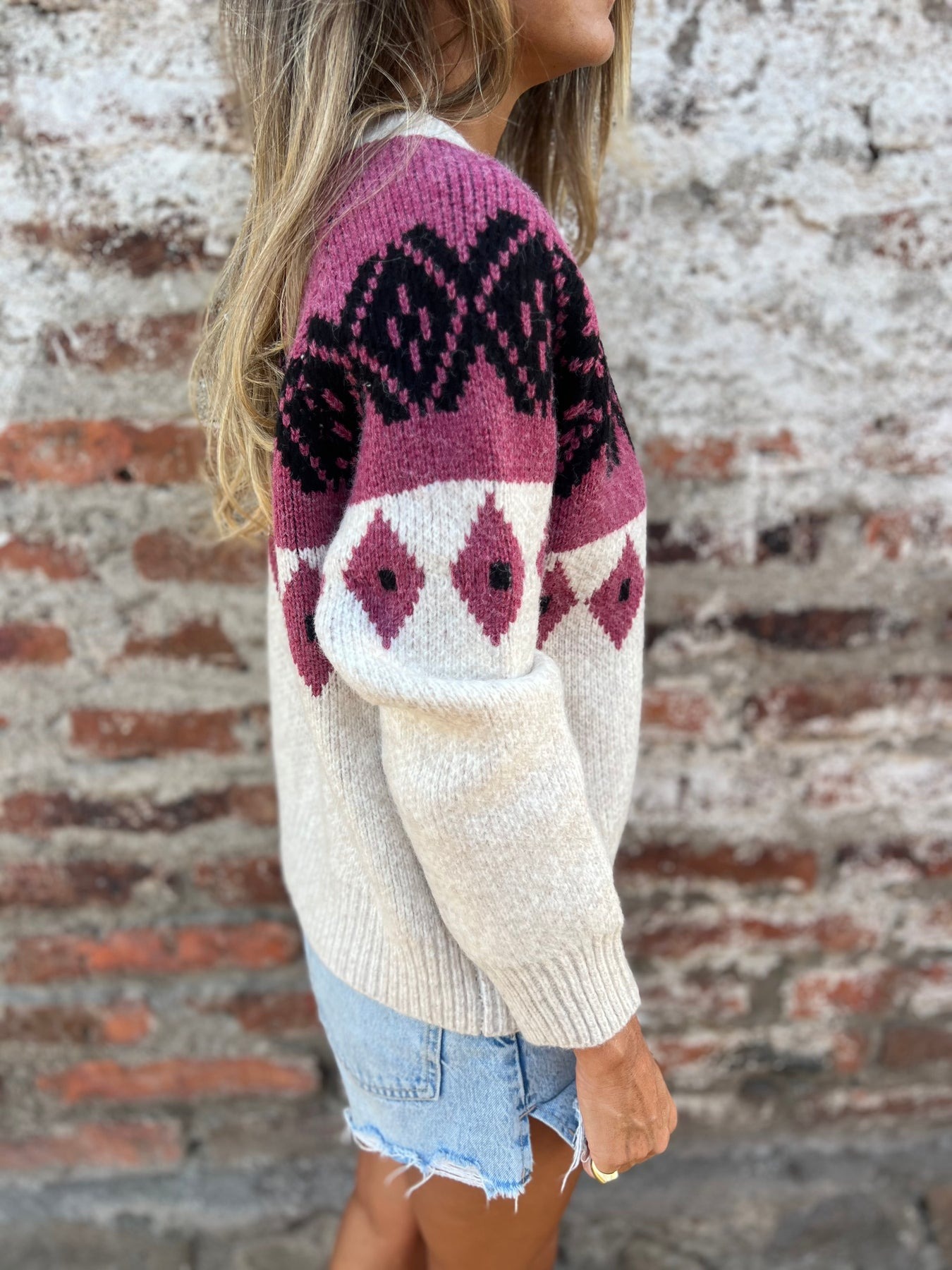 Semi-Elasticated Printed Button Vest