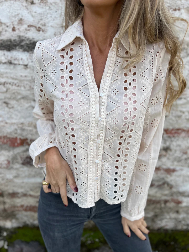 Long Sleeve Hollow Shirt