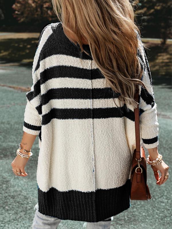 Casual Striped Button Cardigan Sweater