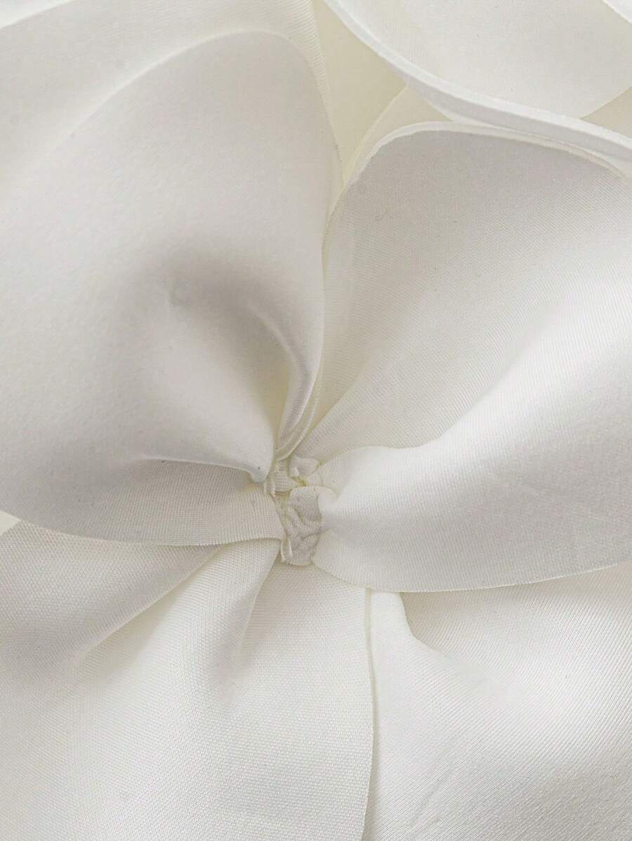 Women's Plain Flower Decor Halter Sleeveless Top