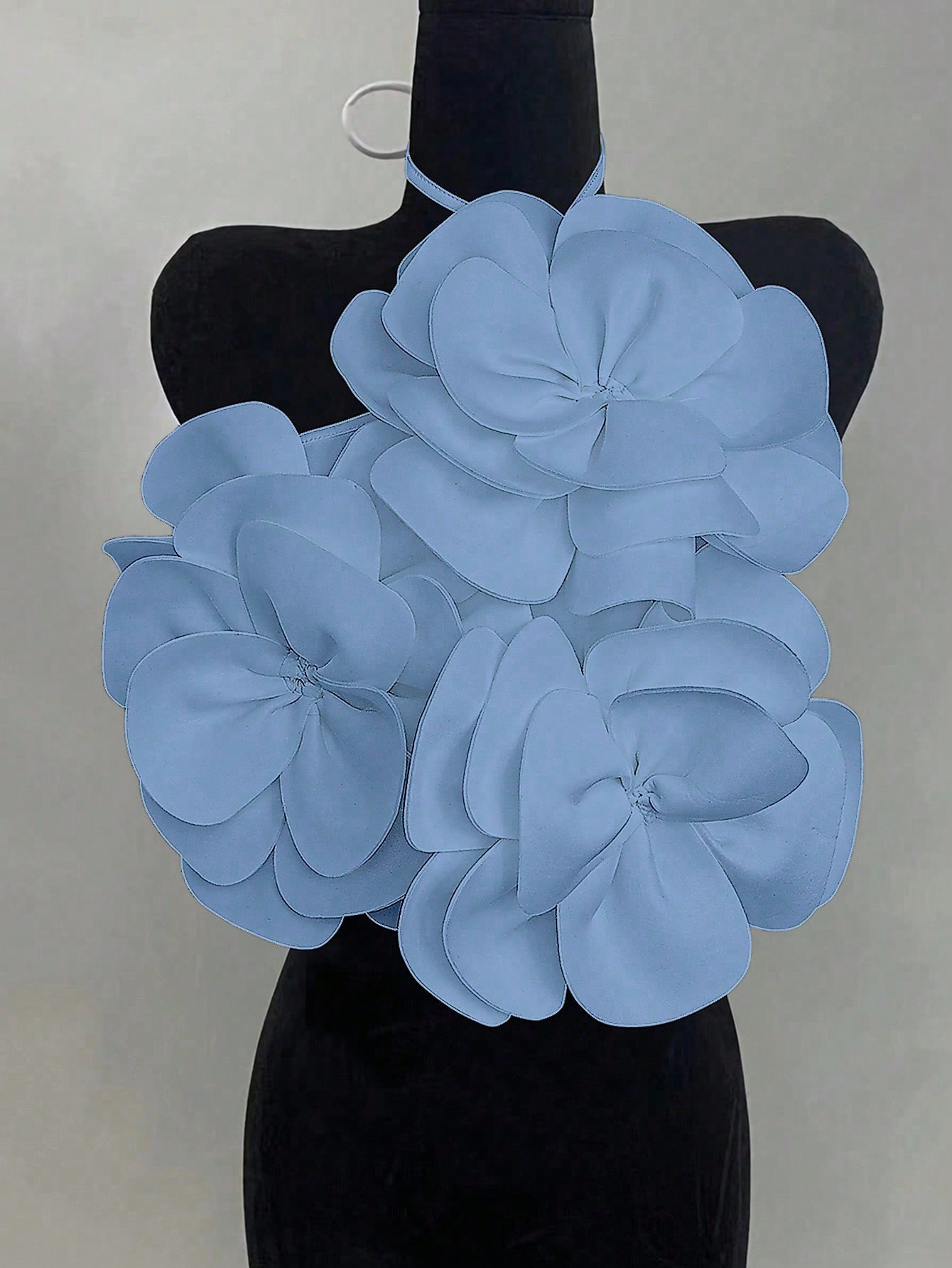Women's Plain Flower Decor Halter Sleeveless Top