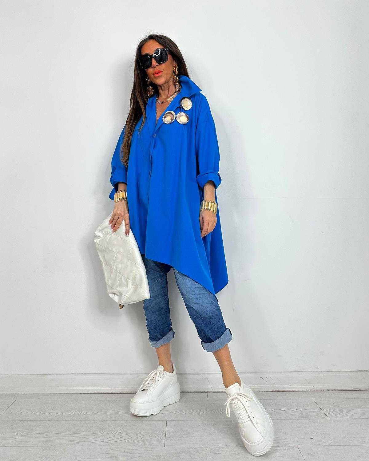 Trendy Asymmetrical Longline Shirt