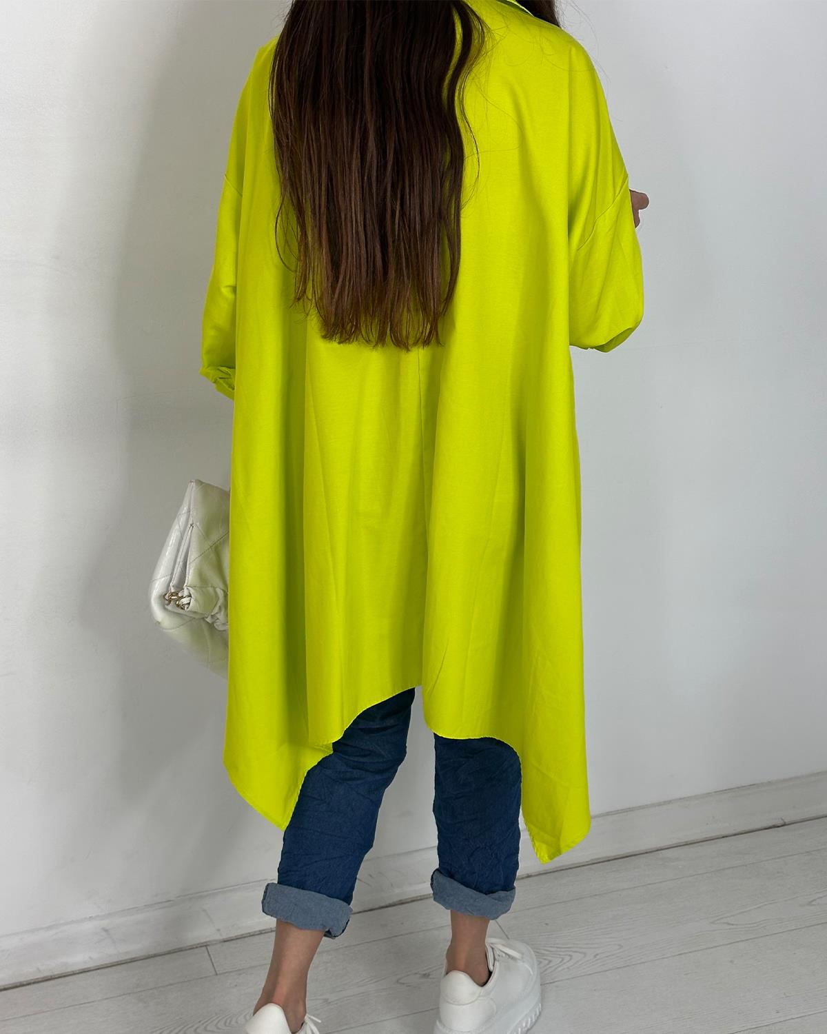 Trendy Asymmetrical Longline Shirt