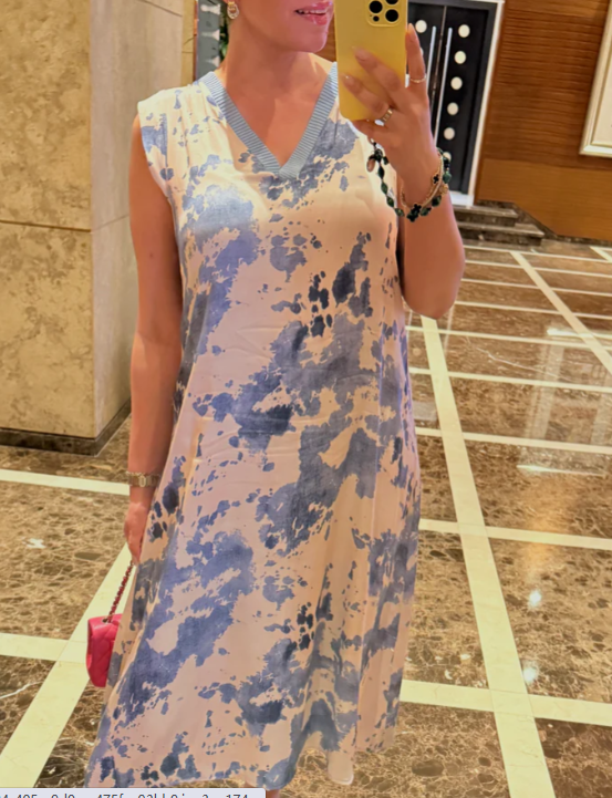 Ink print dress