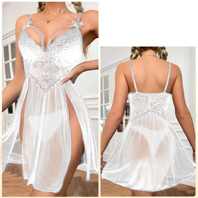 Hot Lingerie for Women Floral Nightie Lace Nightgown