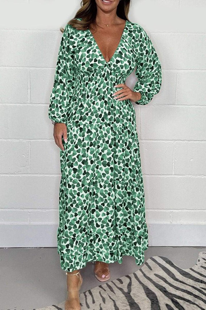 Heart Smocked Maxi Dress