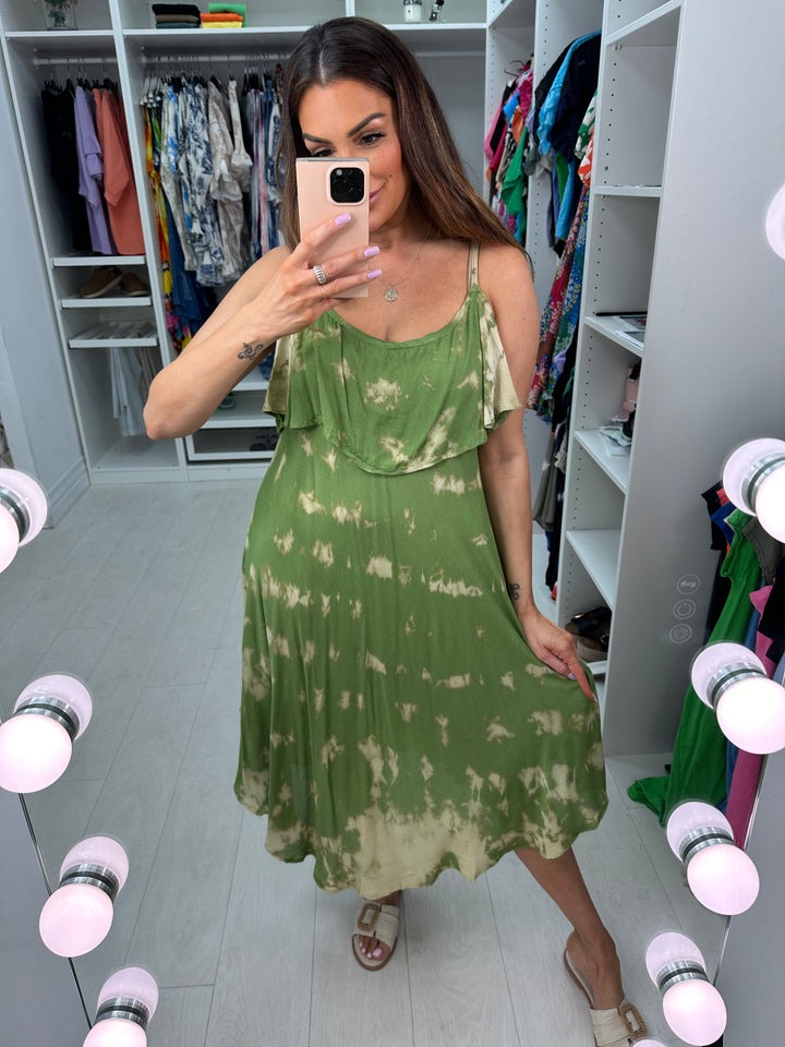 Tie Dye Drop Shoulder Midi Dress