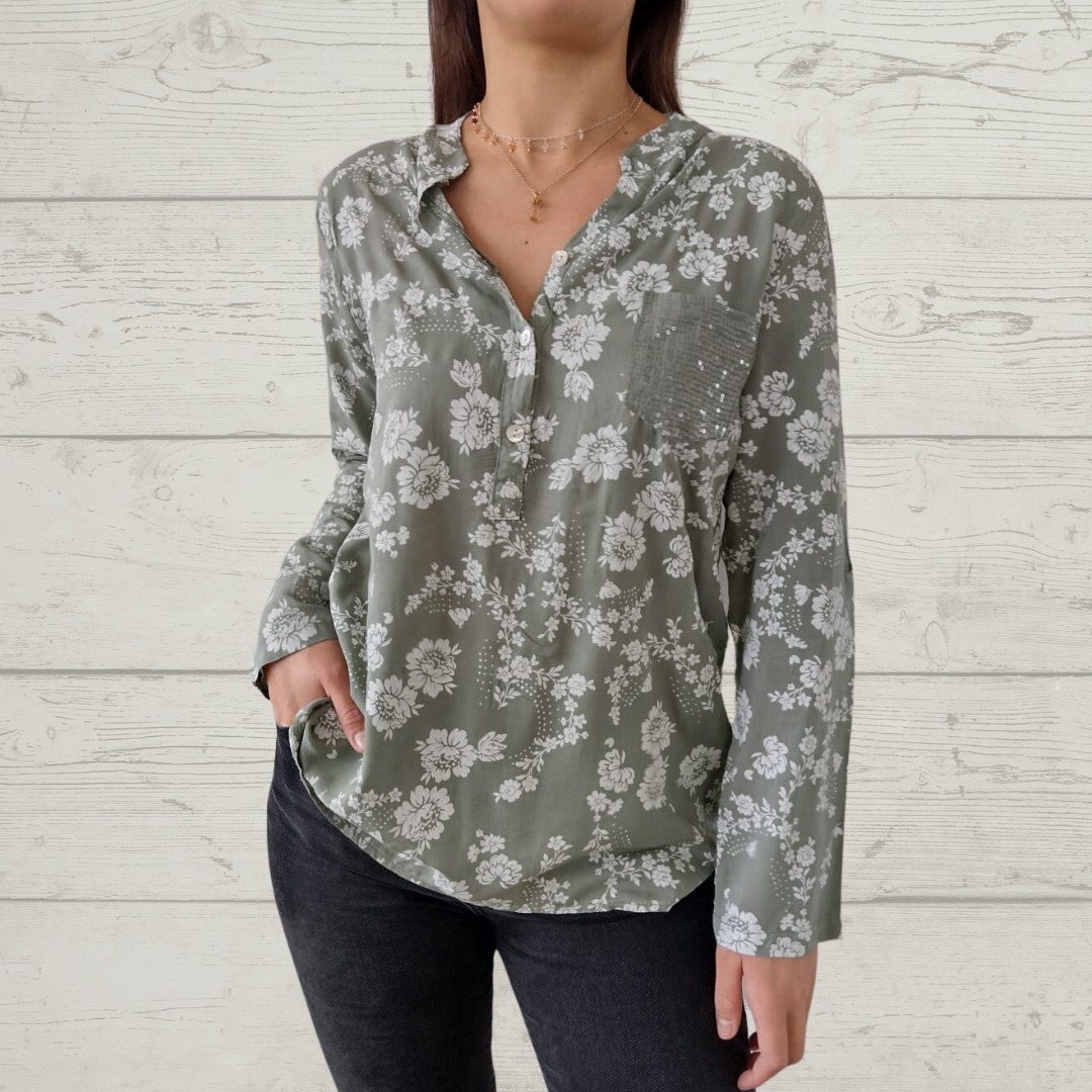 Floral Print Long Sleeve Blouse