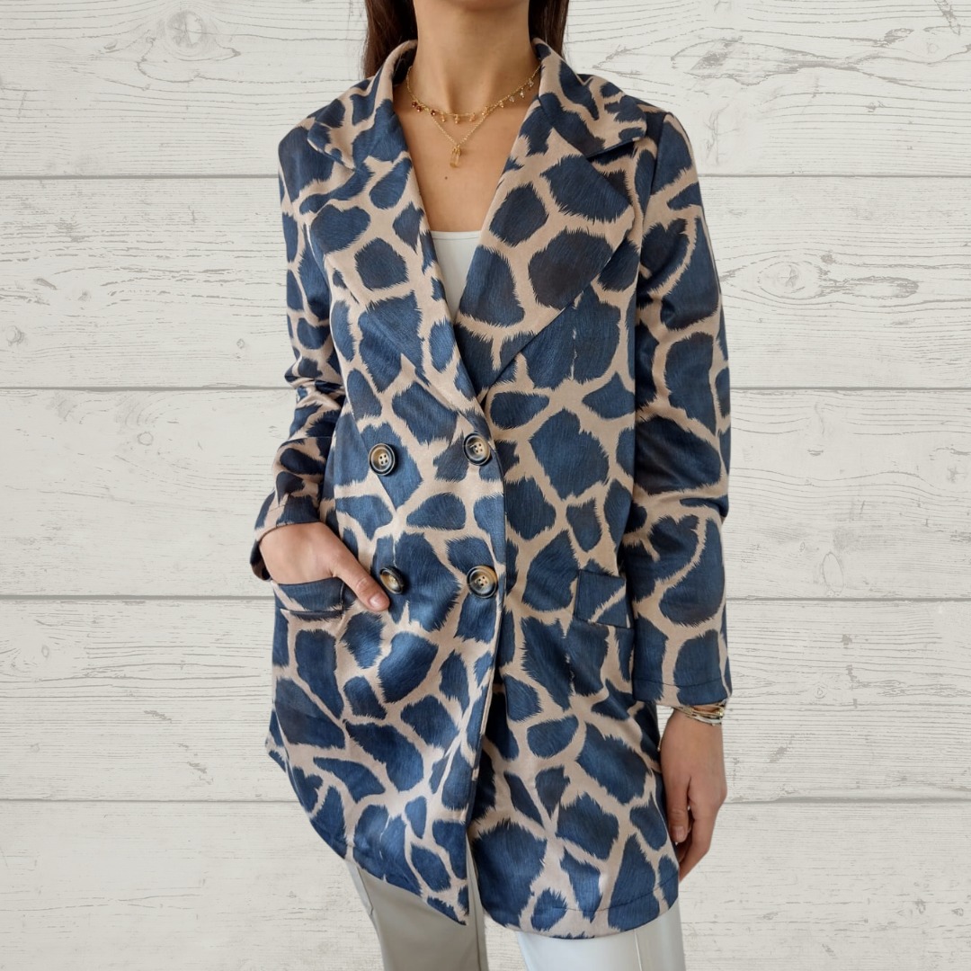 Animal Print Button Jacket