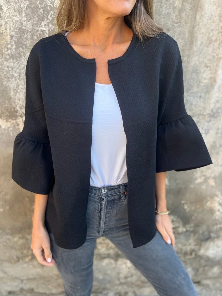 Casual Round Neck Half-Sleeve Cardigan
