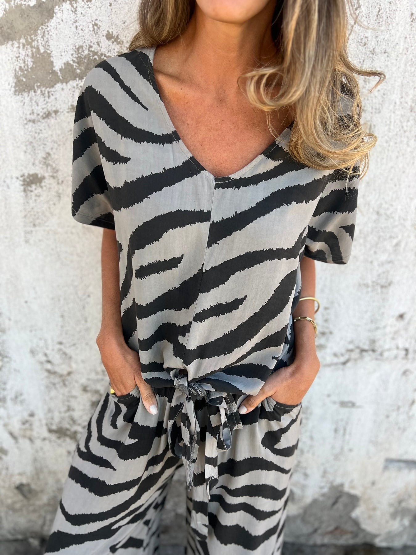 Printed Lace Shirt and Trouser Suit