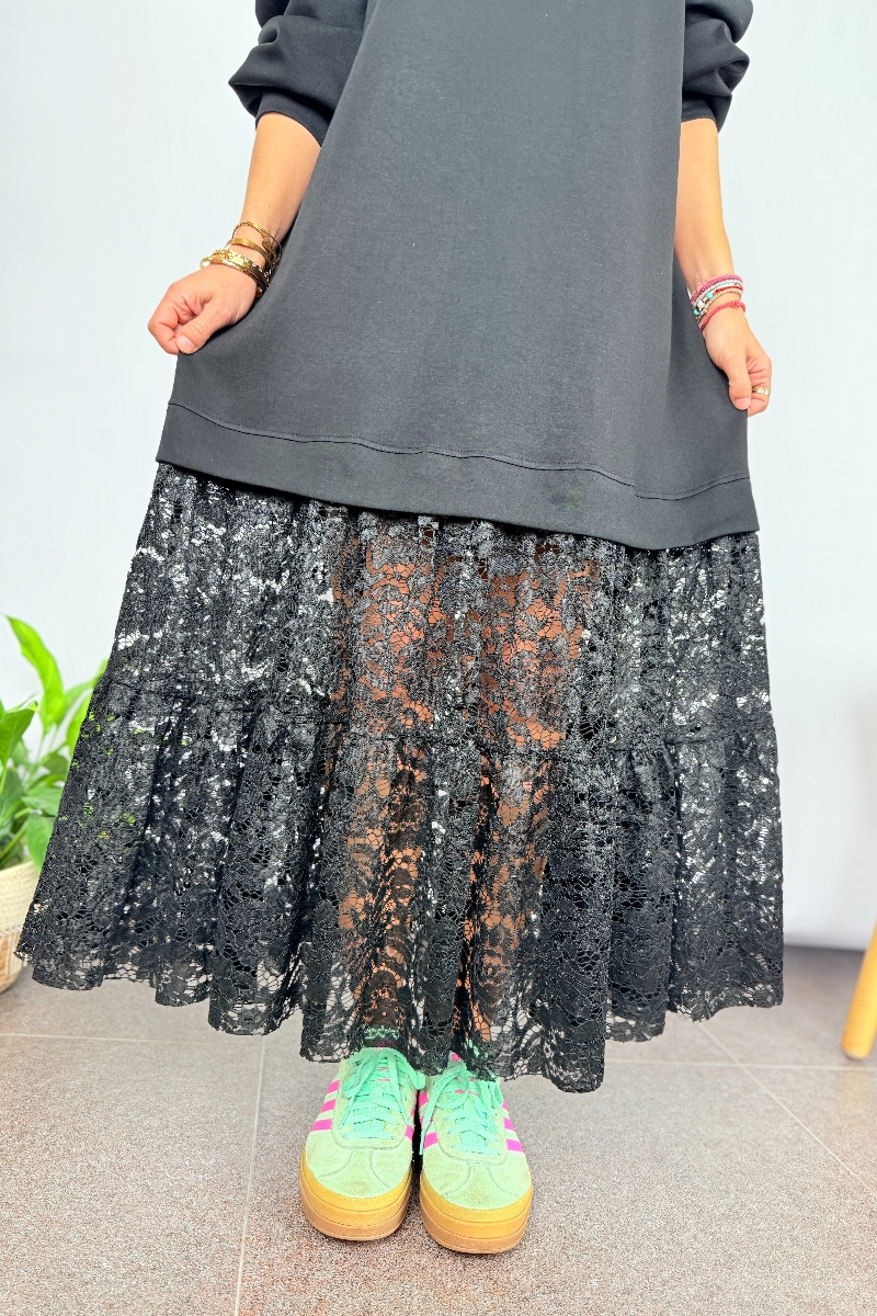 Round Neck Patchwork Hollow Loose Dress