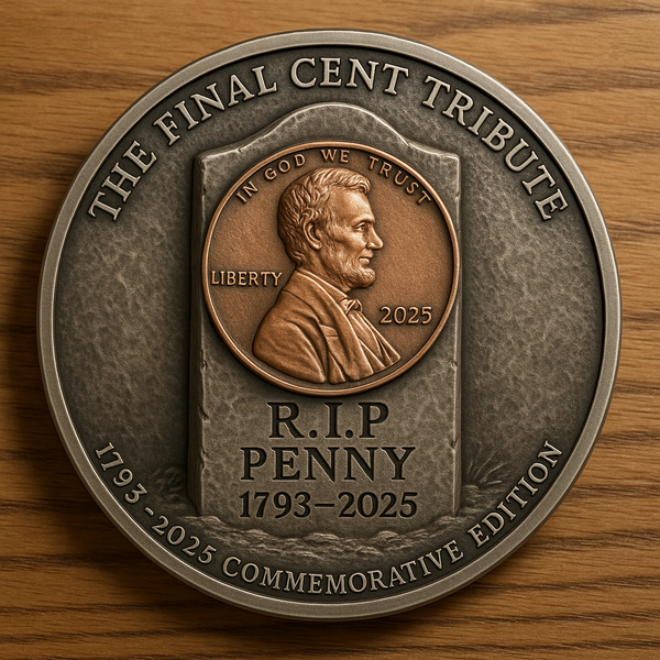 Final Cent Tribute Challenge Coin – Farewell to the Penny 1793–2025