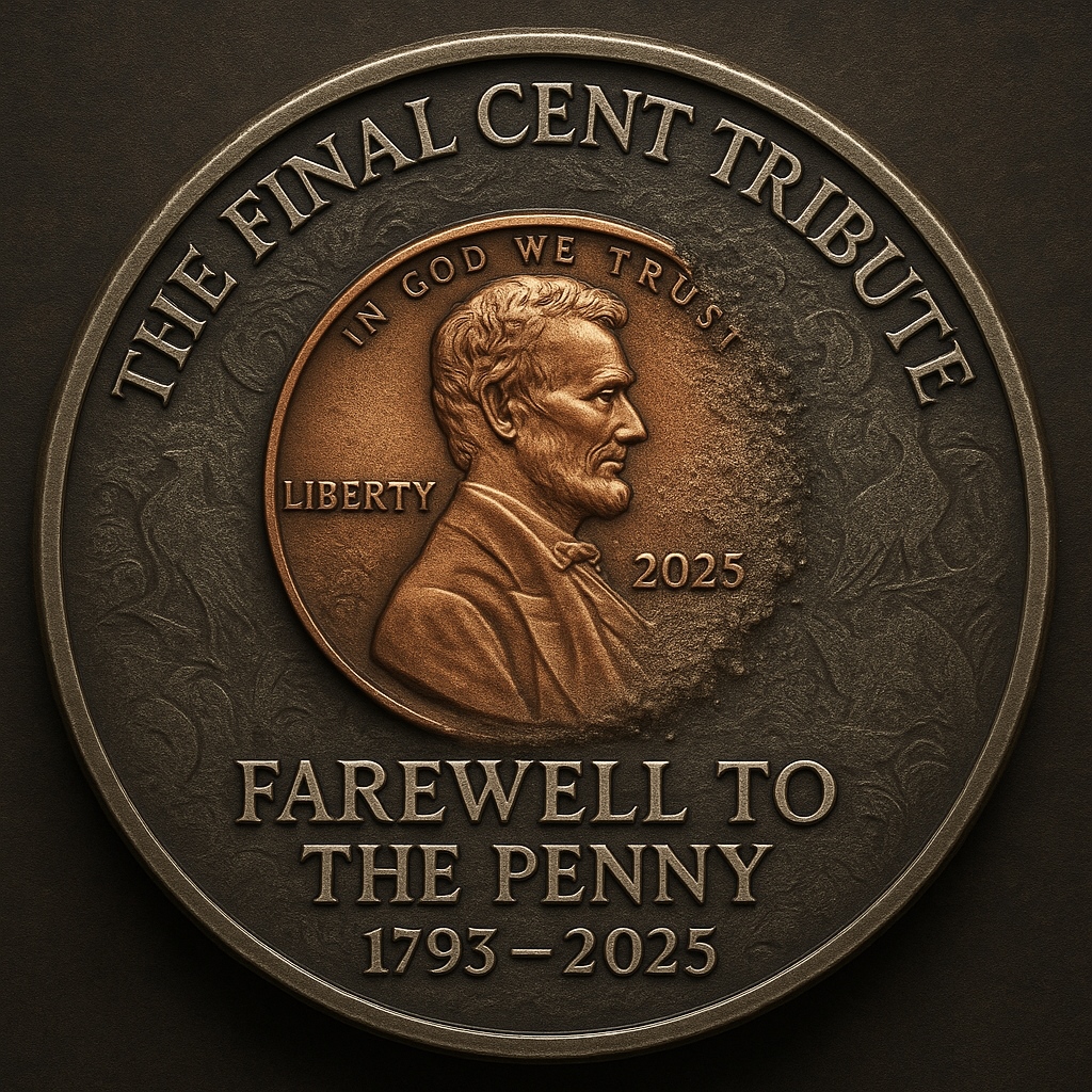 Final Cent Tribute Challenge Coin – Farewell to the Penny 1793–2025