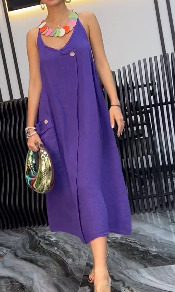 Comfortable Cotton And Linen Dress