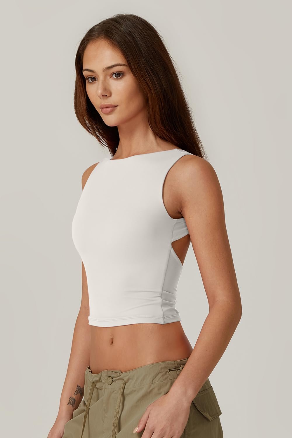 Sexy Open Back Sleeveless Crop Tank