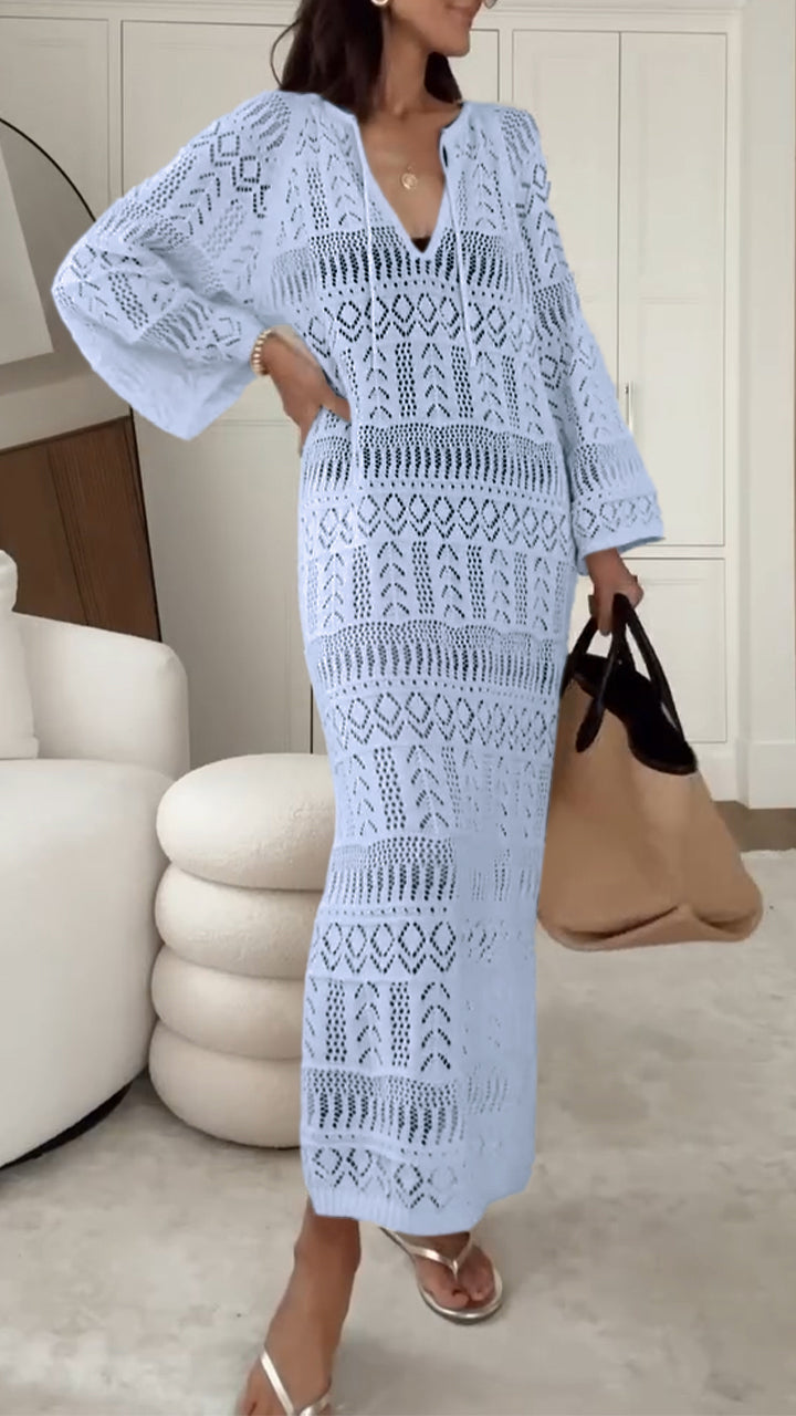 Elegant Slit Suspender Hollow Holiday Dress