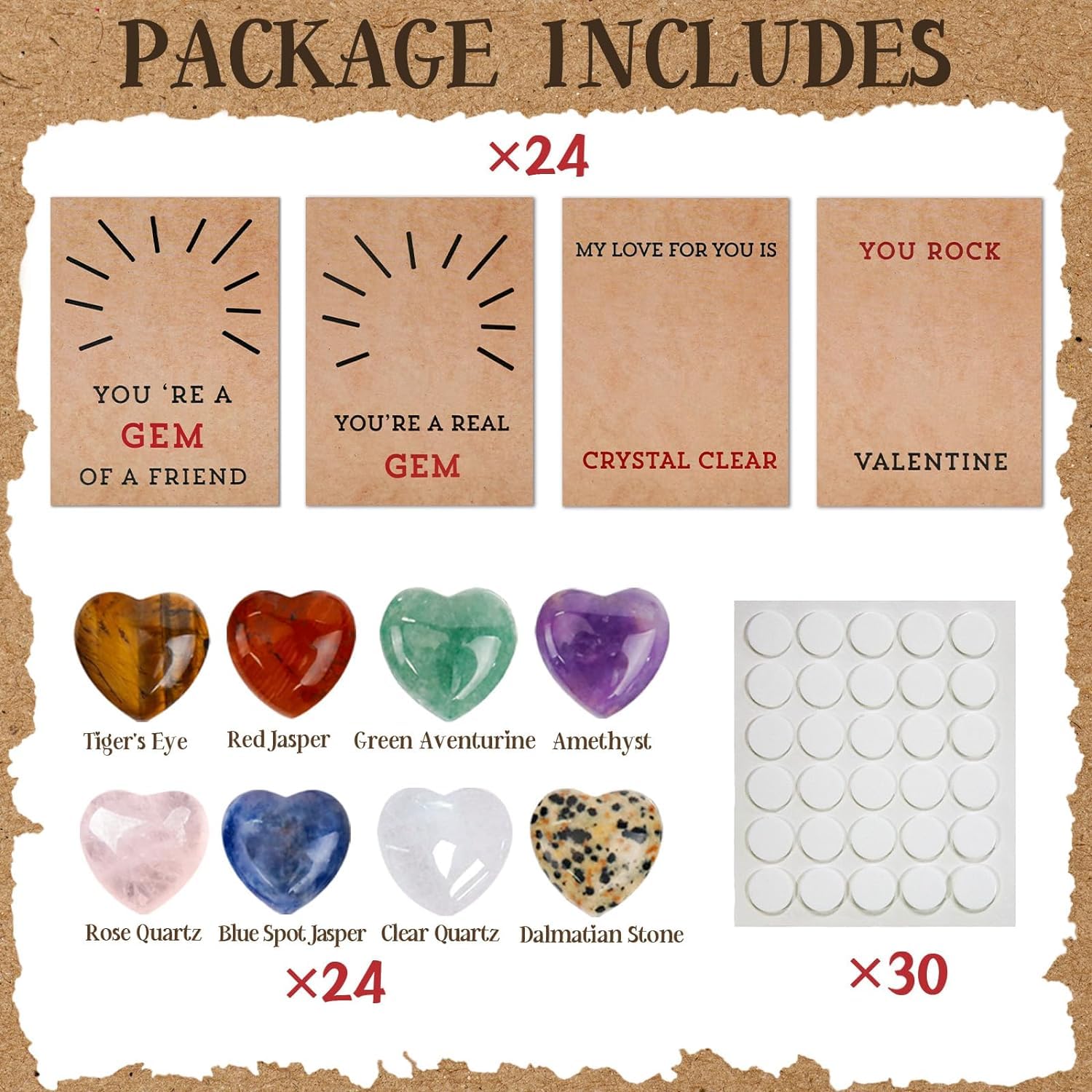 24PCs Valentines Cards with Heart-Shape -Valentines Day Gifts