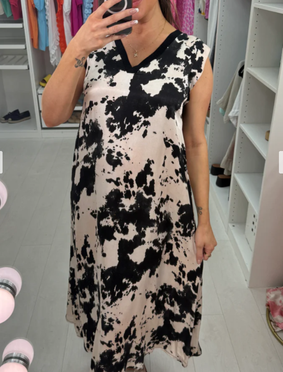 Ink print dress