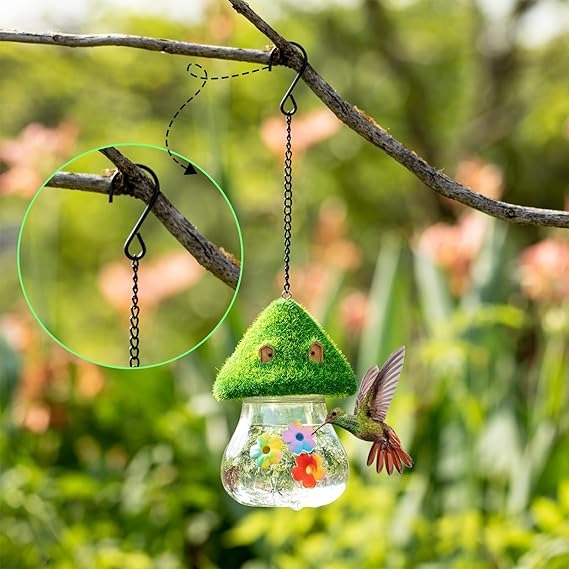 Cute Mushroom Shape Bird Water Feeder for Outside Wild Bird, Gift for