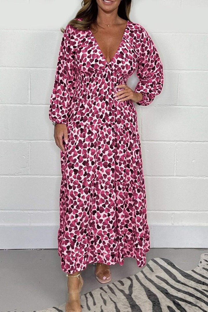 Heart Smocked Maxi Dress