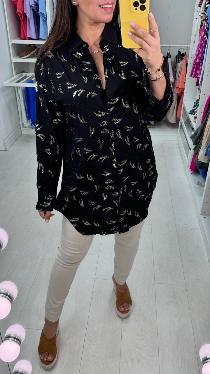 Embroidery And Sequin Detail Shirt