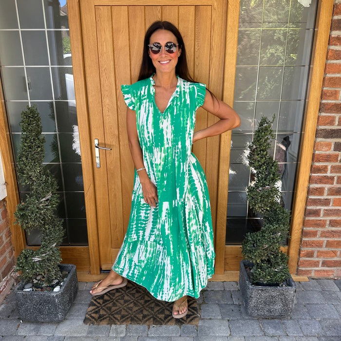 Tie Dye Pleated Dress