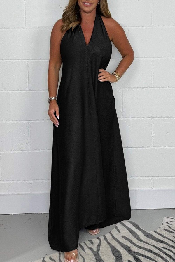 WOMEN'S T-BACK FLOATY DRESS FLOATY MAXI DRESS