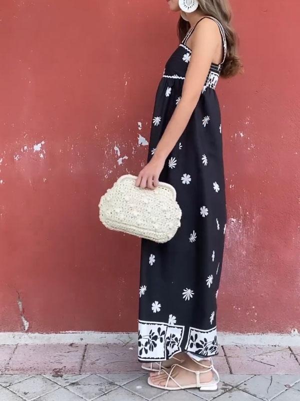 Printed Pattern Waist Dress