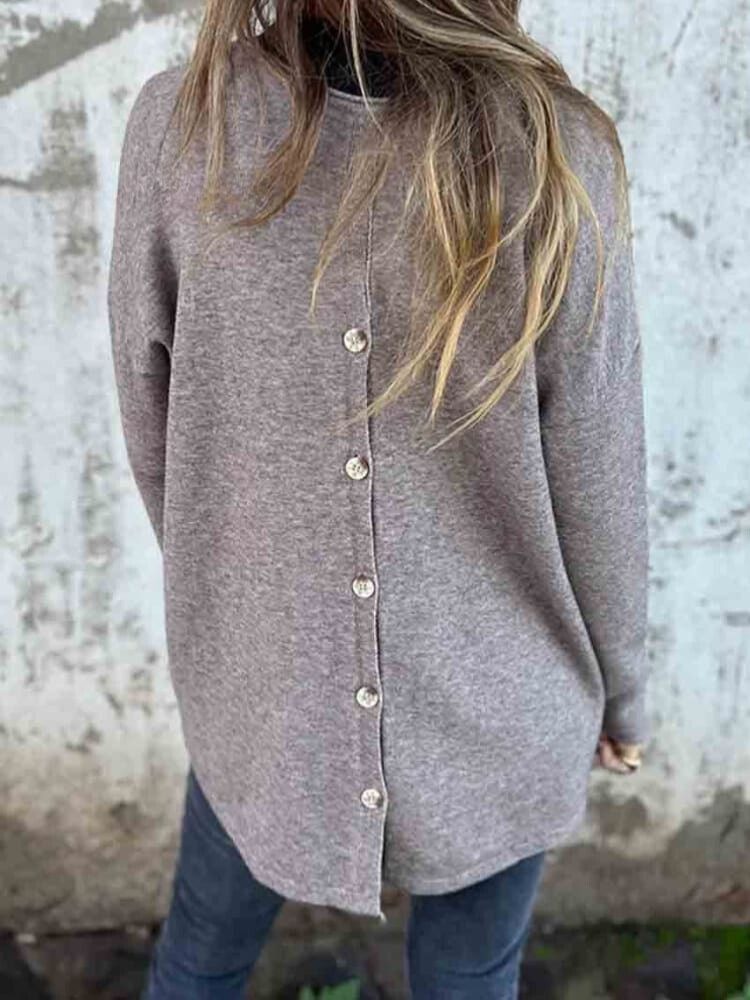 Button Back Long Sleeve Shirt