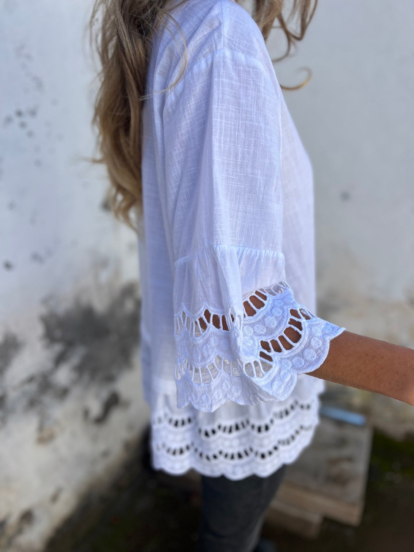 Flare Sleeve Embroidered Shirt