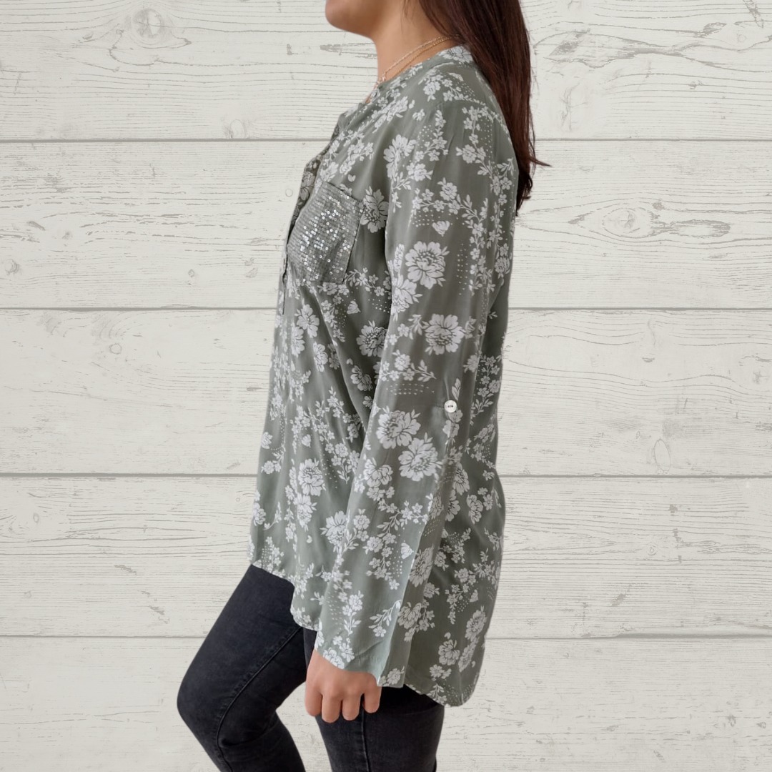 Floral Print Long Sleeve Blouse