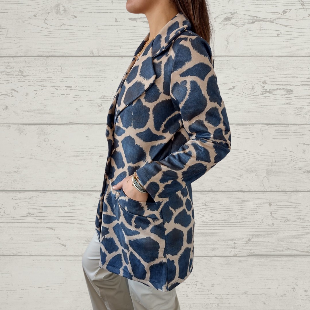 Animal Print Button Jacket