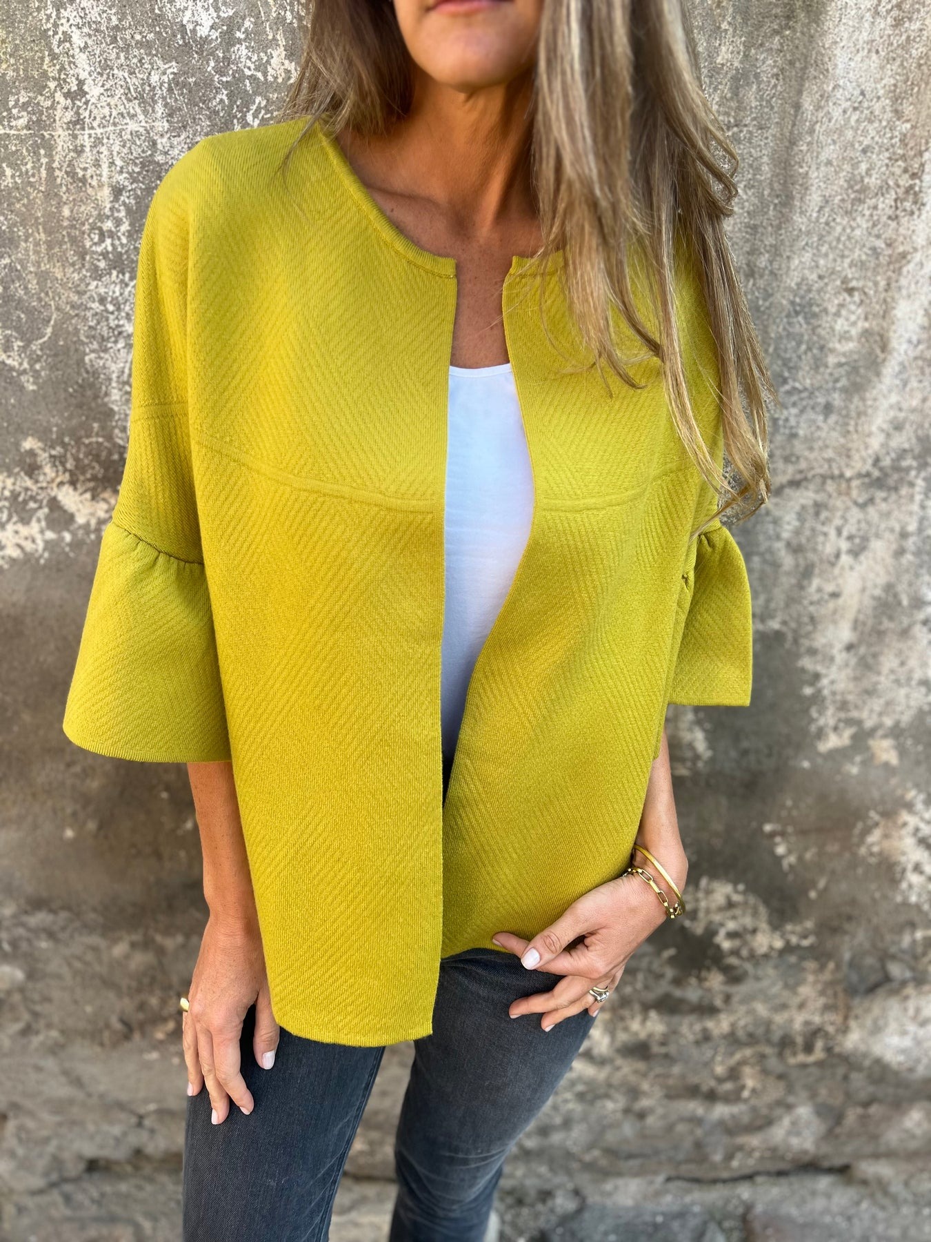 Casual Round Neck Half-Sleeve Cardigan