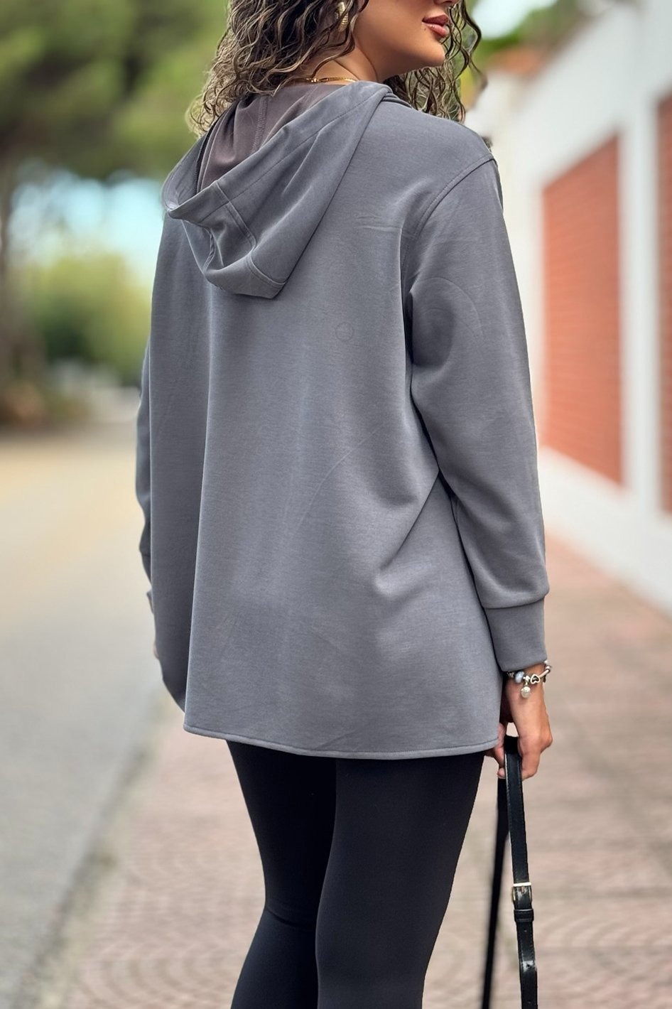 High-Neck Hem Slit Top