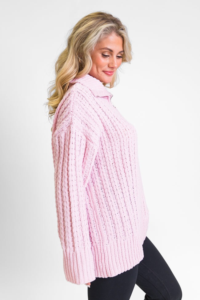 Knitted Collar Half Zipper Sweater