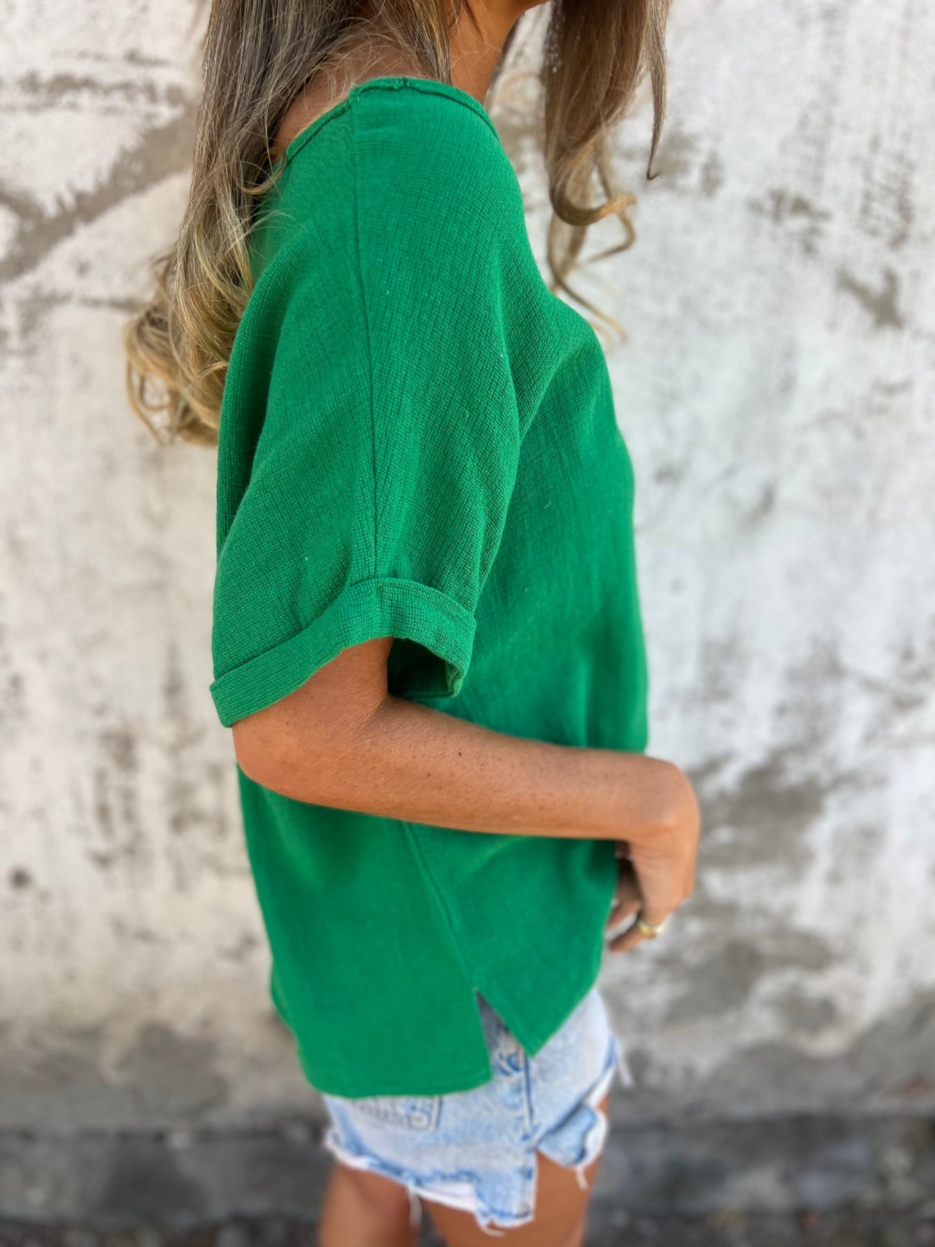 Slit Hem Linen Shirt