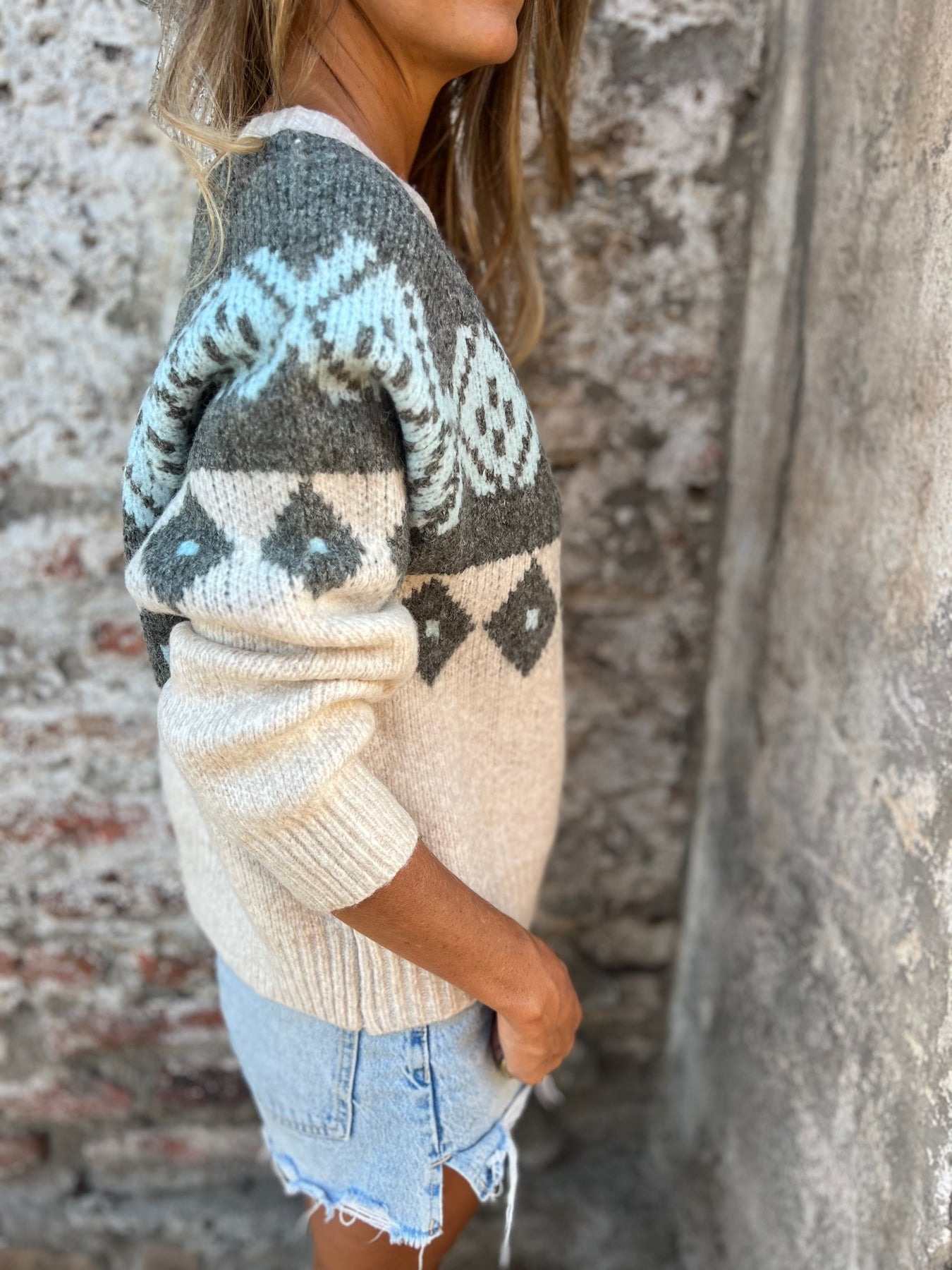 Semi-Elasticated Printed Button Vest