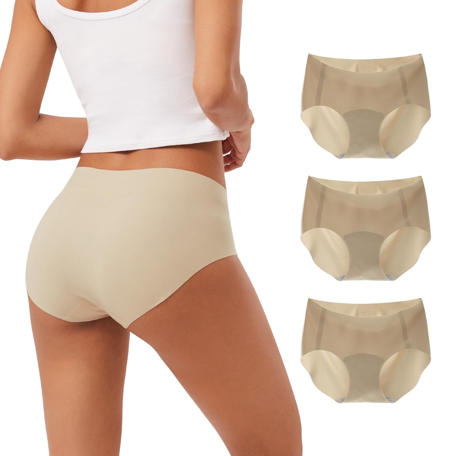 Women's Seamless No Show Hipster Panties Invisible Light Underwear