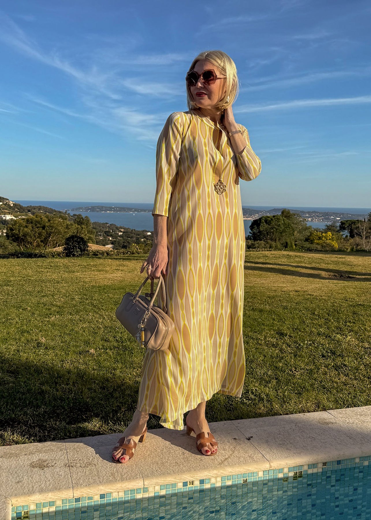 Flowy Abstract Print Midi Dress